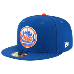 Men's - New Era Mets Cooperstown Logo 59Fifty Fitted Cap - Royal/Royal