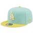 New Era Dodgers Color Pack Snapback - Men's Teal/Yellow