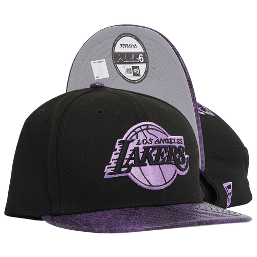 

New Era Mens Los Angeles Lakers New Era Lakers Snake Visor Snapback - Mens Black/Purple Size One Size