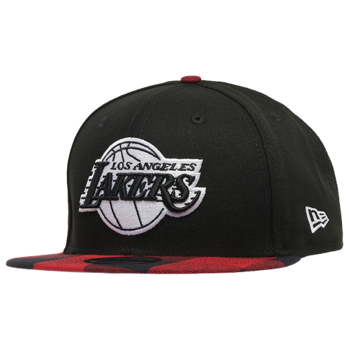 

New Era Mens Los Angeles Lakers New Era Lakers Buffalo Plaid Visor Snapback - Mens Black/Red Size One Size