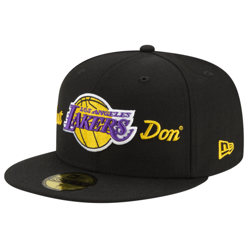 

New Era Mens New Era Lakers 59Fifty x Just Don Fitted Cap - Mens Black/Yellow Size 7