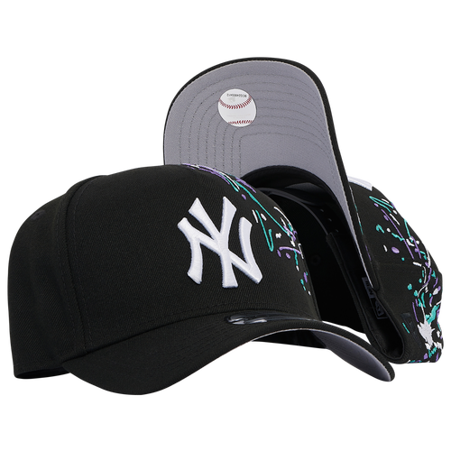 

New Era Mens New Era Yankees A Frame Splatter Adjustable - Mens Black/Teal Size One Size