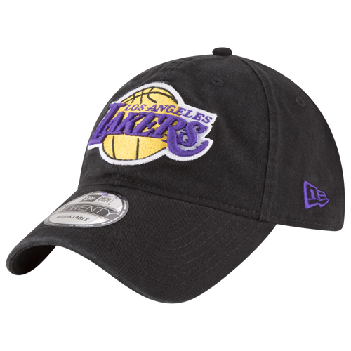 Shop New Era Mens Los Angeles Lakers  Lakers Core Classic 2.0 9twenty Adjustable Hat In Black/black