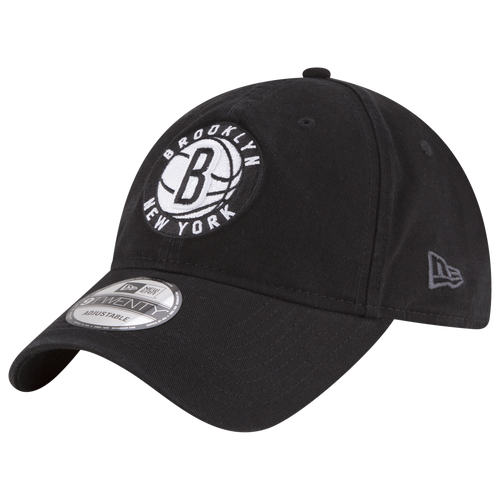 New Era Men's  Black Brooklyn Nets Team 2.0 9twenty Adjustable Hat In Black/black