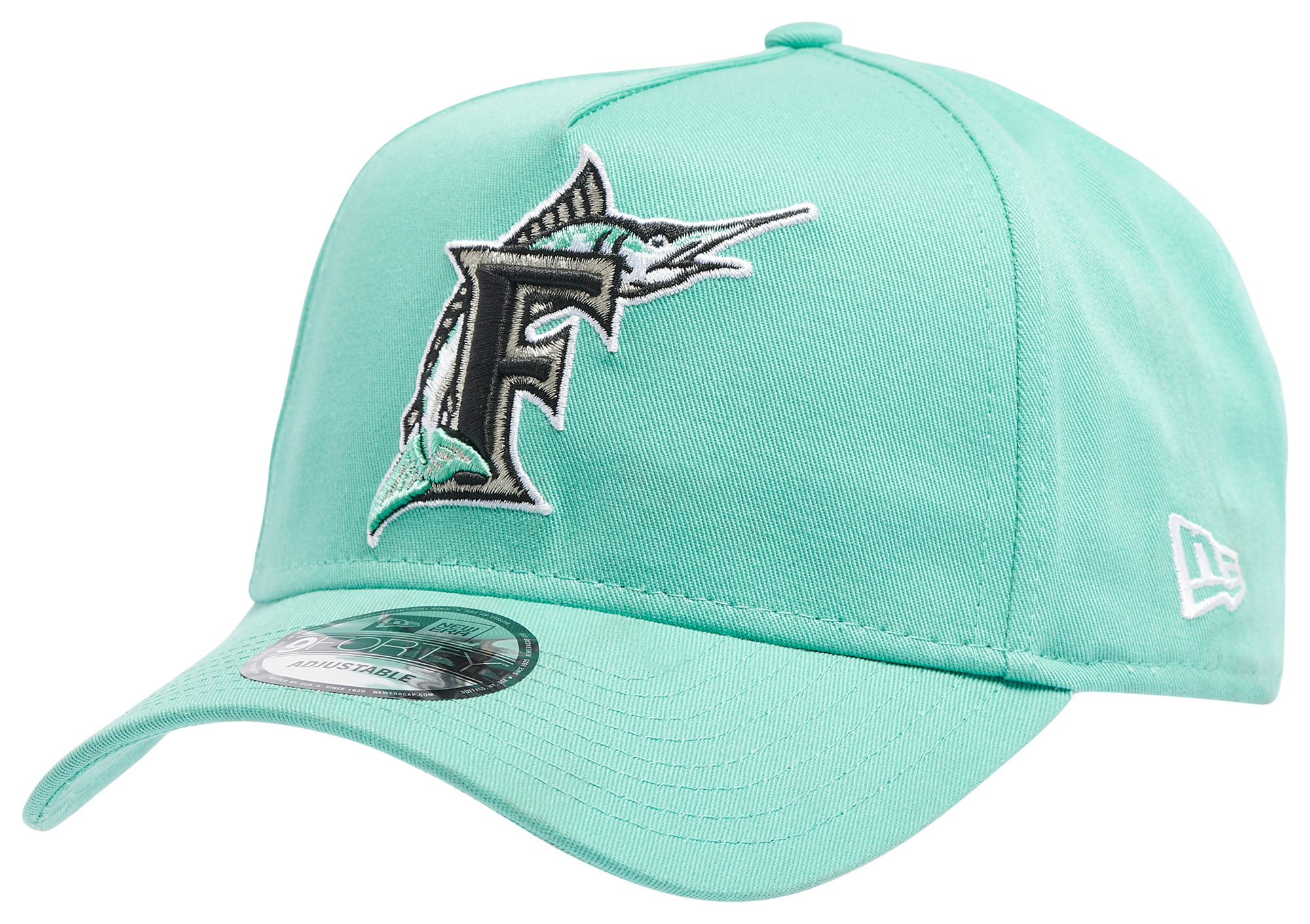 New Era 9Forty A-Frame Miami Marlins Snapback Hat - Light Blue – Hat Club