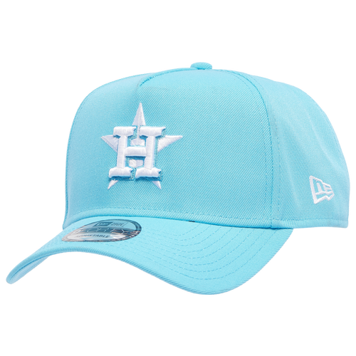 

New Era Mens Houston Astros New Era Astros A Frame Adjustable Cap - Mens Neon Blue/White Size One Size