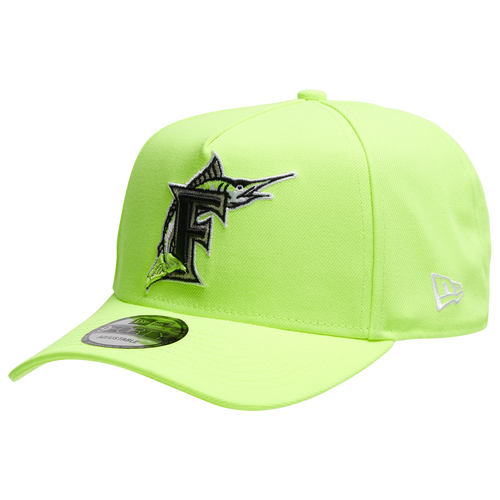 

New Era Mens Miami Marlins New Era Marlins A Frame Adjustable Cap - Mens Yellow/White Size One Size