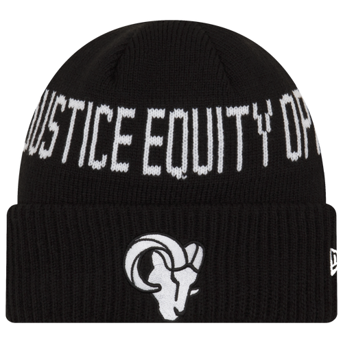 

New Era Mens New Era Rams Social Justice Knit Cap - Mens Black/White Size One Size