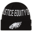 New Era Eagles Social Justice Knit Cap - Men's Black/White