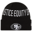 New Era 49ers Social Justice Knit Cap - Men's Black/White
