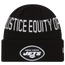 New Era Jets Social Justice Knit Cap - Men's Black/White