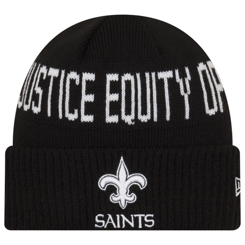 

New Era Mens New Orleans Saints New Era Saints Social Justice Knit Cap - Mens Black/White Size One Size