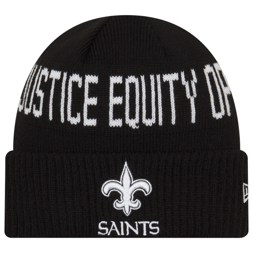 

New Era Mens New Era Saints Social Justice Knit Cap - Mens Black/White Size One Size