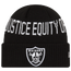 New Era Raiders Social Justice Knit Cap - Men's Black/White