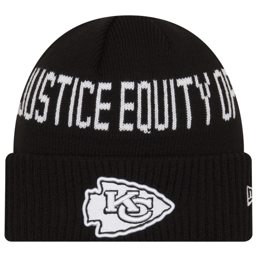 

New Era Mens New Era Chiefs Social Justice Knit Cap - Mens White/Black Size One Size