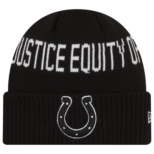 

New Era Mens Indianapolis Colts New Era Colts Social Justice Knit Cap - Mens Black/White Size One Size