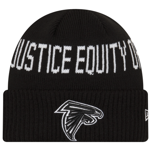 

New Era Mens New Era Falcons Social Justice Knit Beanie - Mens White/Black Size One Size