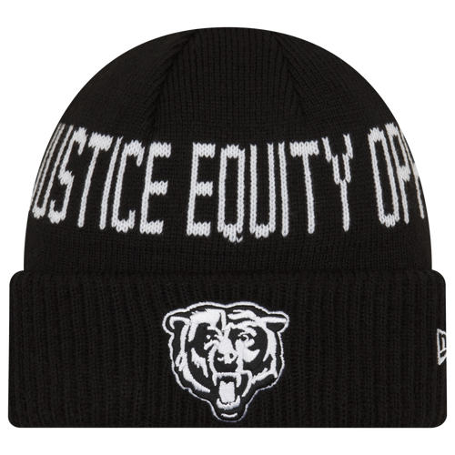 

New Era Mens Chicago Bears New Era Bears Social Justice Knit Beanie - Mens White/Black Size One Size