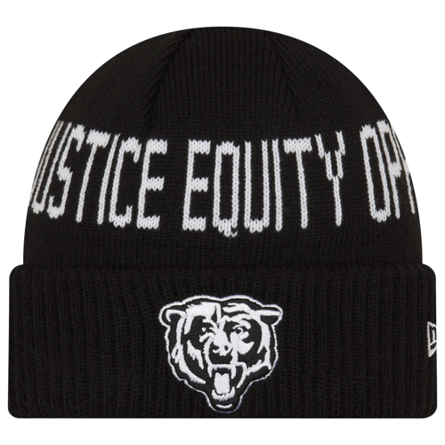 

New Era Mens New Era Bears Social Justice Knit Beanie - Mens White/Black Size One Size