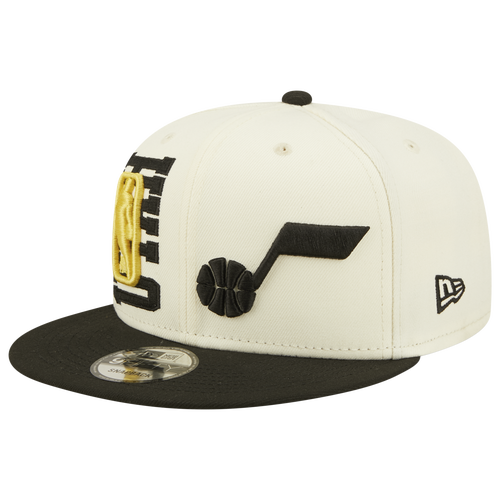 New Era Cream/black Utah Jazz 2022 Nba Draft 59fifty Fitted Hat In ...