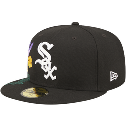Men's - New Era White Sox 59Fifty Blooming Floral Fitted Caps - Black