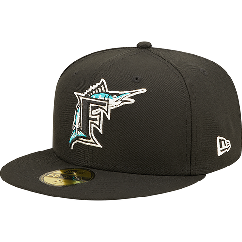 

New Era Mens Miami Marlins New Era Marlins 59FIFTY Pop Sweat Cap - Mens Black/White Size 7