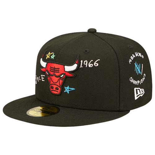 

New Era Mens New Era 59FIFTY NBA Scribble Cap - Mens Black/Red Size 7