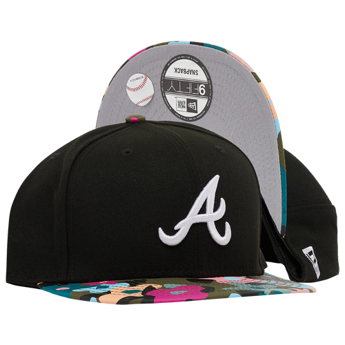 

New Era Mens Atlanta Braves New Era Braves Floral Camo Snapback - Mens Black/Multi Color Size One Size