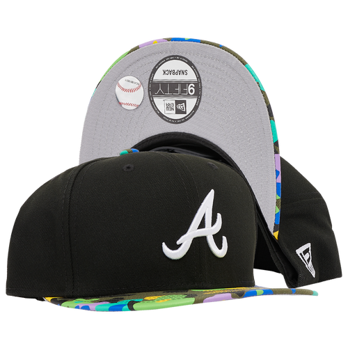 

New Era Mens Atlanta Braves New Era Braves Floral Camo Snapback - Mens Black/Multi Color Size One Size