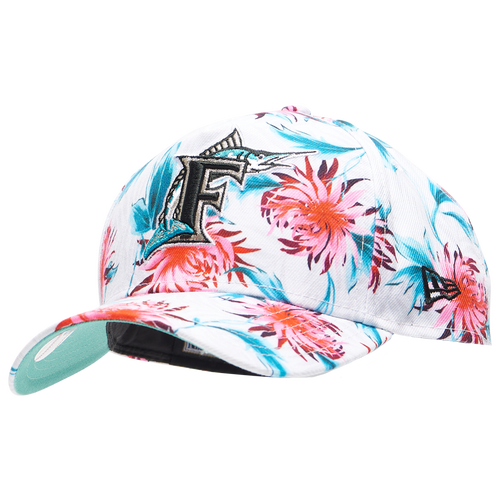 

New Era Mens Miami Marlins New Era Marlins AF Floral Adjustable Cap - Mens White/Multi Color Size One Size