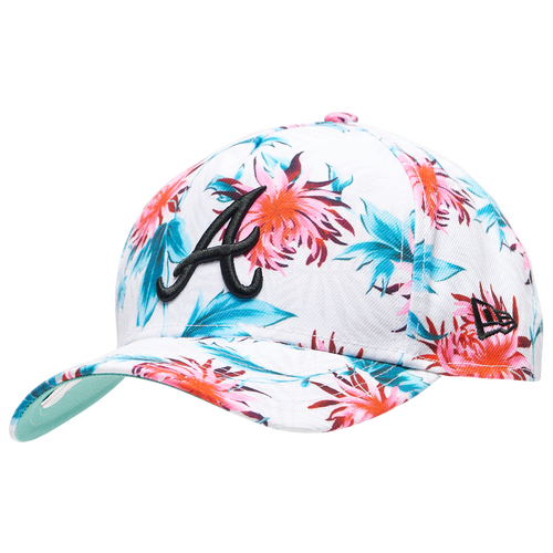 

New Era Mens Atlanta Braves New Era Braves AF Floral Adjustable Cap - Mens White/Multi Color Size One Size