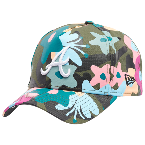 

New Era Mens Atlanta Braves New Era Braves AF Floral Adjustable Cap - Mens Olive/Multi Color Size One Size