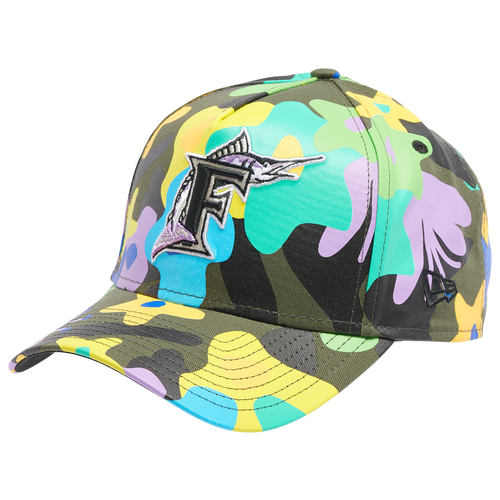 

New Era Mens Miami Marlins New Era Marlins AF Floral Adjustable Cap - Mens Tan/Multi Color Size One Size