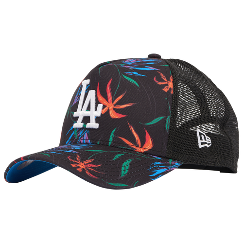 

New Era Mens Miami Marlins New Era Marlins AF Floral Print Trucker - Mens Black/Multi Color Size One Size