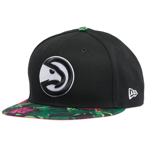 

New Era Mens Atlanta Hawks New Era Hawks Floral Brim Snapback - Mens Black/Multi Color Size One Size