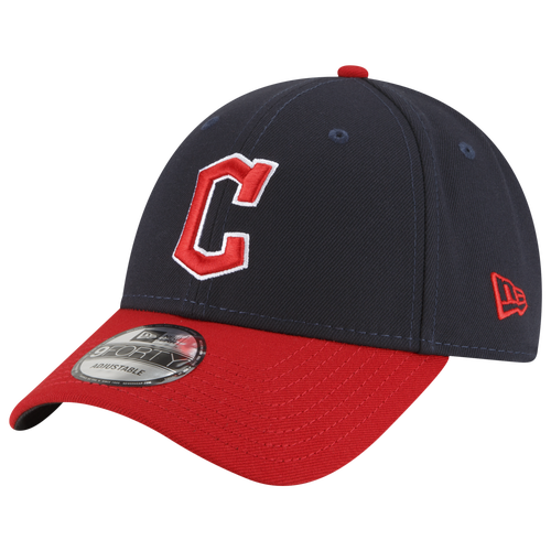 Shop New Era Mens Cleveland Indians  Guardians 9forty Snapback Adjustable Hat In Navy/red