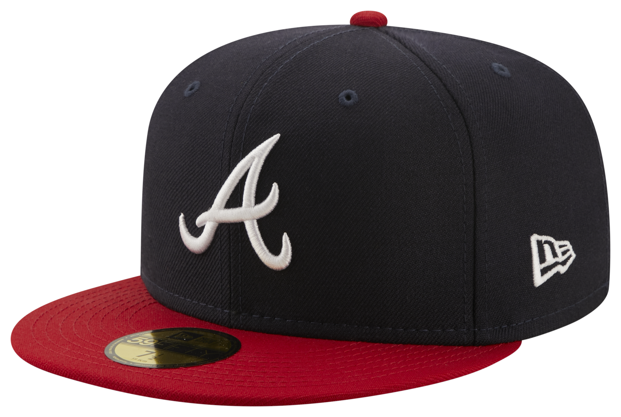 NWT ATLANTA BRAVES SIDE PATCH LOGO FITTED HAT NEW ERA 59FIFTY 5950 SIZE 7  1/2
