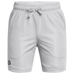 Boys' Grade School - Under Armour Icon Mesh Short - Mod Gray/White