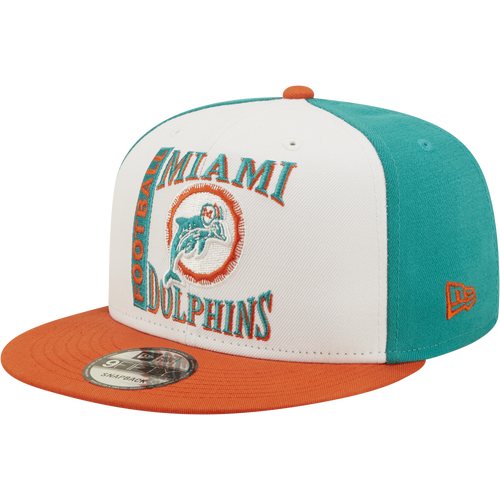 

New Era Mens Miami Dolphins New Era Dolphins Retro Trucker Snapback - Mens White/Teal Size One Size