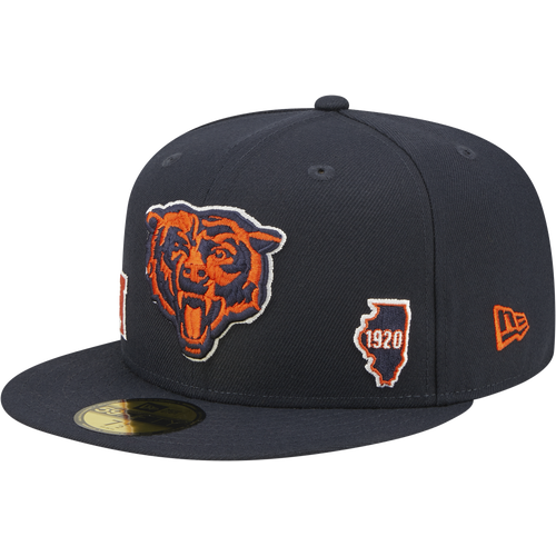 

New Era Mens New Era Bears City Identity Fitted Cap - Mens Navy/Orange Size 7