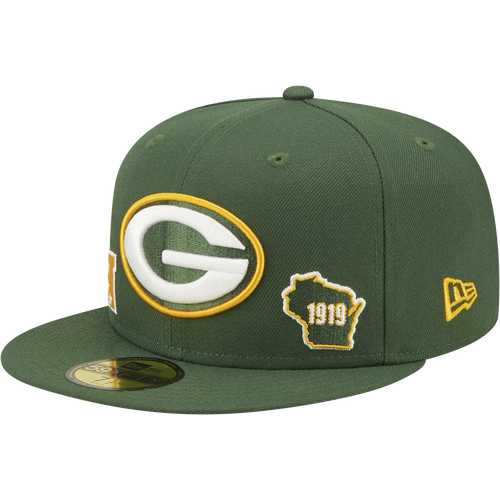 

New Era Mens New Era Packers City Identity Fitted Cap - Mens Green/White Size 7