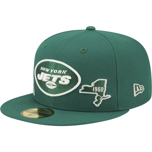 

New Era Mens New Era Jets City Identity Fitted Cap - Mens Green/White Size 7