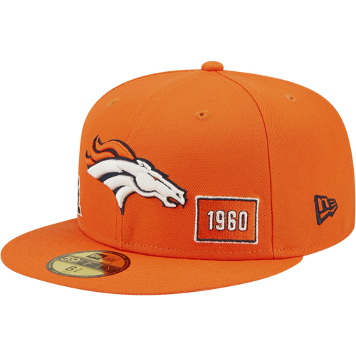 

New Era Mens New Era Broncos City Identity Fitted Cap - Mens Orange/White Size 7