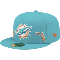 Men's New Era Black Miami Dolphins Color Dim 59FIFTY Fitted Hat