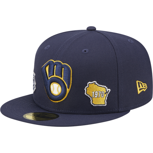 

New Era Mens Milwaukee Brewers New Era Brewers City Identity Fitted Cap - Mens Blue/Yellow Size 7