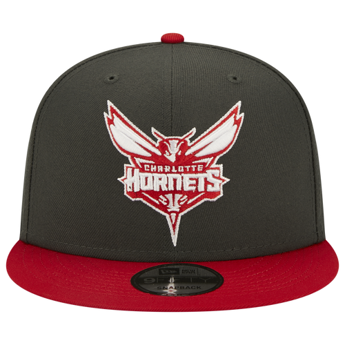 

New Era Mens Charlotte Hornets New Era Hornets 2T Snap - Mens Dk Gray/Red Size One Size