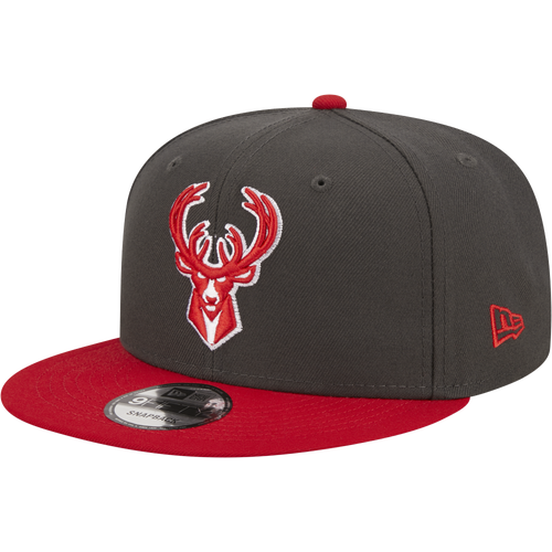 

New Era Mens Milwaukee Bucks New Era Bucks 2T Snap - Mens Dk Gray/Red Size One Size