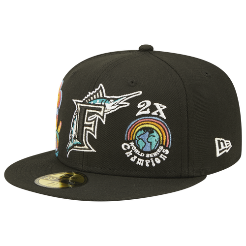 

New Era Mens Miami Marlins New Era Marlins 5950 Groovy Fitted Hat - Mens Black Size 7