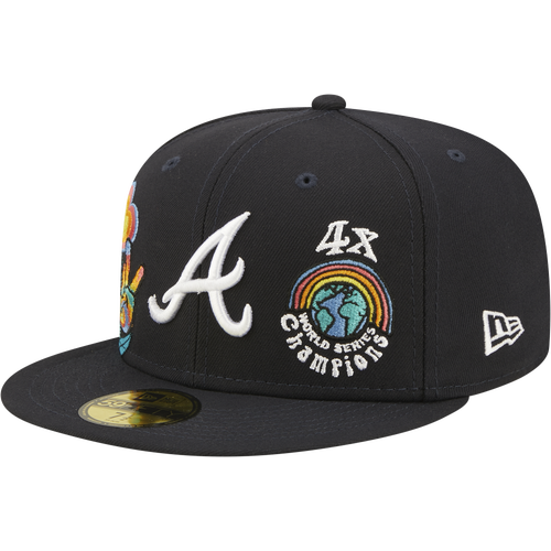 

New Era Mens Atlanta Braves New Era Braves 5950 Groovy Fitted Hat - Mens Navy Size 7