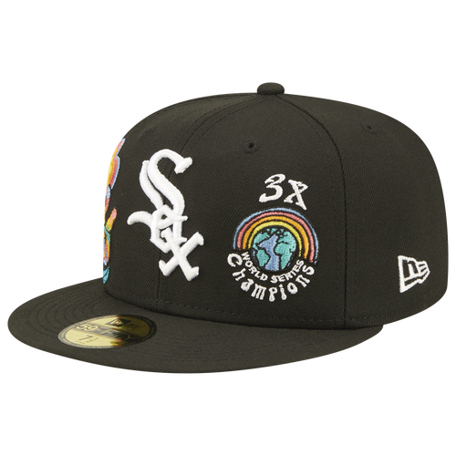 

New Era Mens Chicago White Sox New Era White Sox 5950 Groovy Fitted Hat - Mens Black Size 7